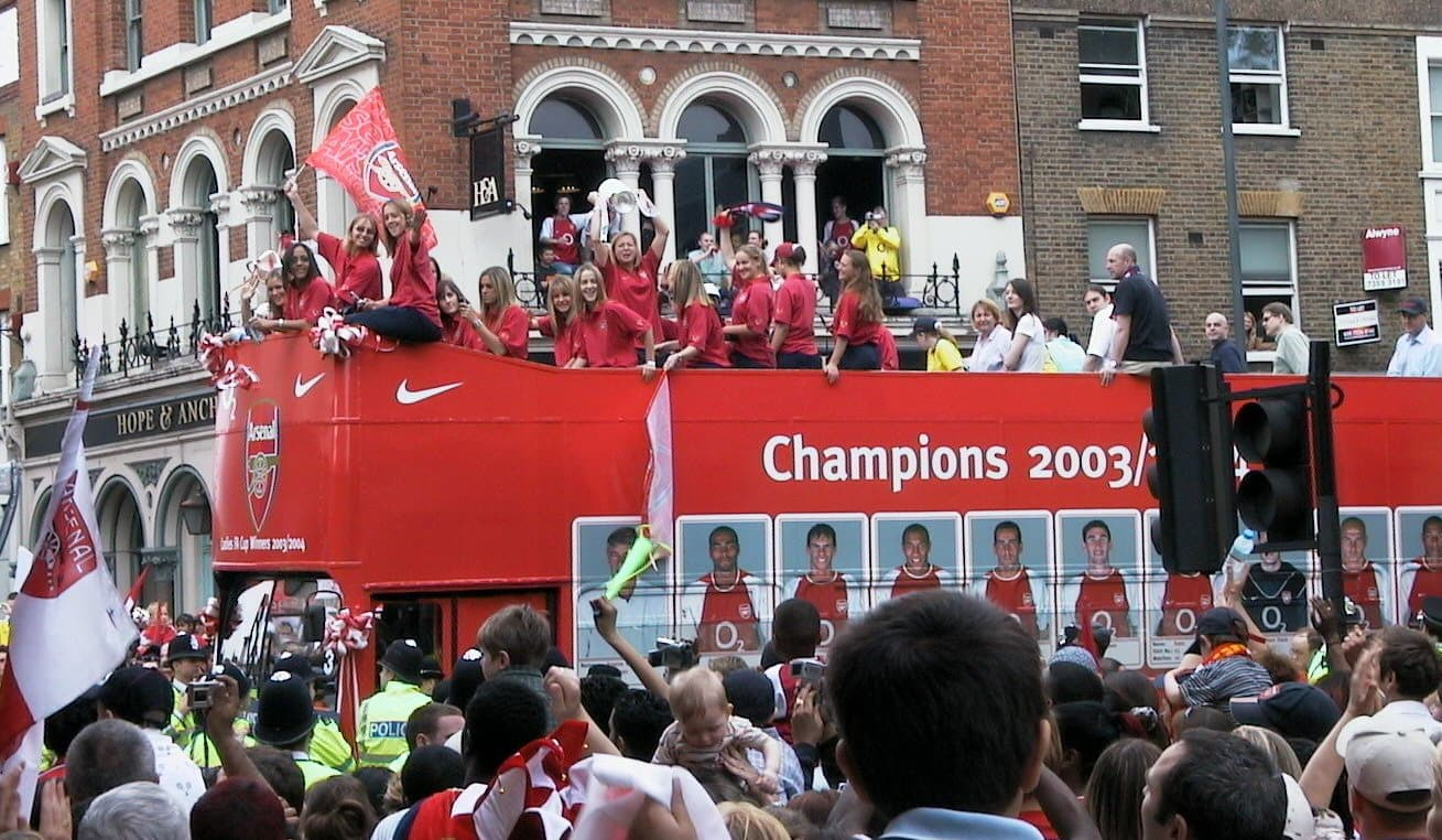 Arsenal Women on the 2004 Parade